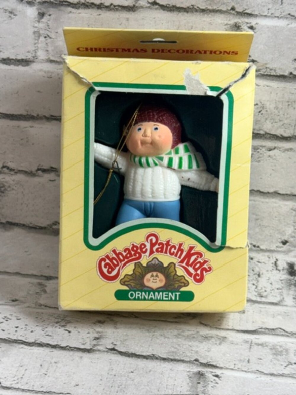 Vintage 1983 Cabbage Patch Kids Christmas Ornament Appalachian Figurine Box Xmas